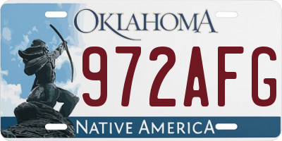 OK license plate 972AFG