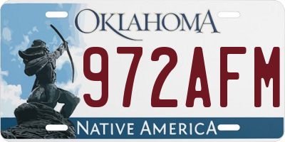 OK license plate 972AFM