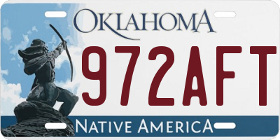 OK license plate 972AFT