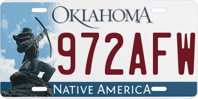 OK license plate 972AFW