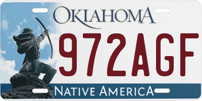 OK license plate 972AGF