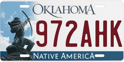 OK license plate 972AHK