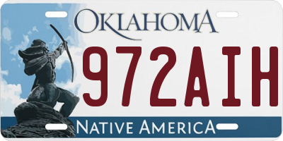 OK license plate 972AIH