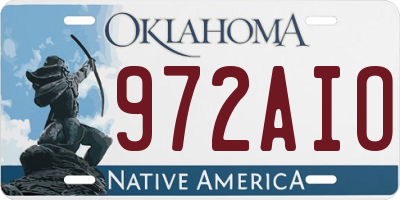 OK license plate 972AIO