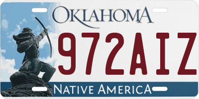 OK license plate 972AIZ