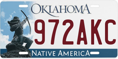 OK license plate 972AKC