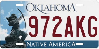 OK license plate 972AKG