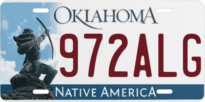 OK license plate 972ALG