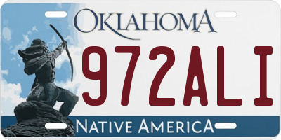 OK license plate 972ALI