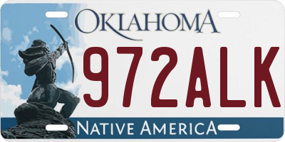OK license plate 972ALK