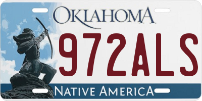 OK license plate 972ALS