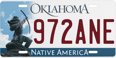OK license plate 972ANE