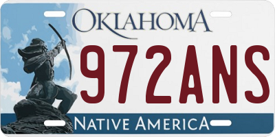 OK license plate 972ANS