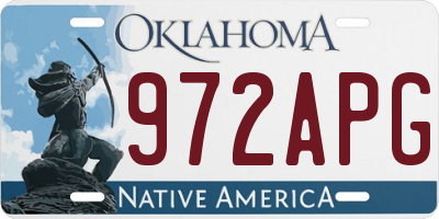 OK license plate 972APG