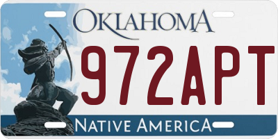 OK license plate 972APT