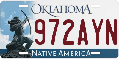 OK license plate 972AYN
