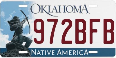 OK license plate 972BFB