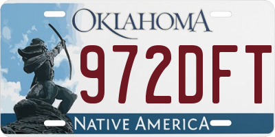 OK license plate 972DFT