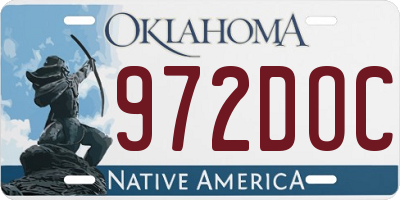 OK license plate 972DOC