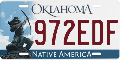 OK license plate 972EDF