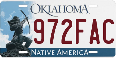 OK license plate 972FAC