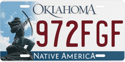 OK license plate 972FGF