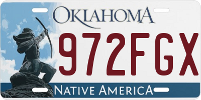 OK license plate 972FGX