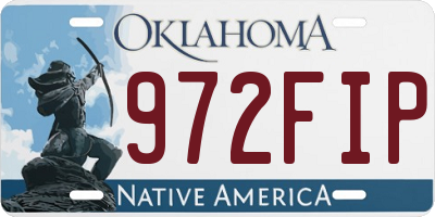 OK license plate 972FIP