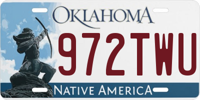 OK license plate 972TWU
