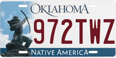 OK license plate 972TWZ