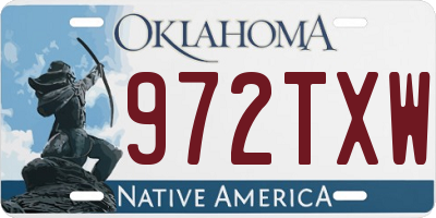 OK license plate 972TXW