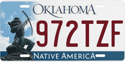 OK license plate 972TZF