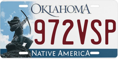 OK license plate 972VSP