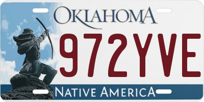 OK license plate 972YVE