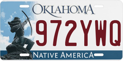 OK license plate 972YWQ