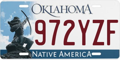 OK license plate 972YZF
