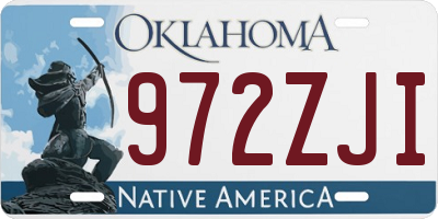 OK license plate 972ZJI