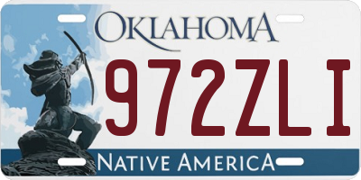 OK license plate 972ZLI
