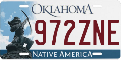 OK license plate 972ZNE