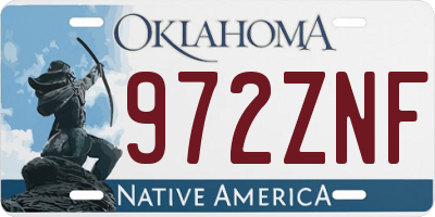 OK license plate 972ZNF
