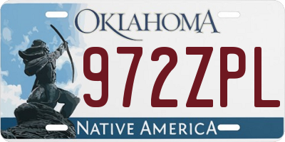 OK license plate 972ZPL