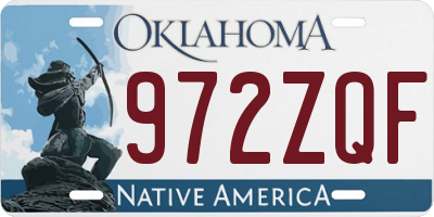 OK license plate 972ZQF
