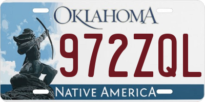 OK license plate 972ZQL