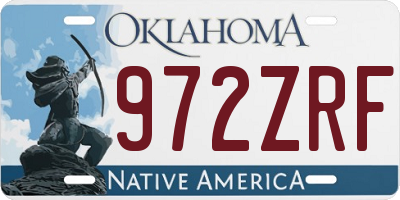 OK license plate 972ZRF