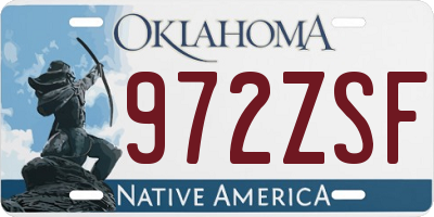 OK license plate 972ZSF