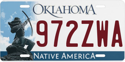 OK license plate 972ZWA