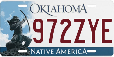 OK license plate 972ZYE