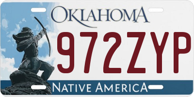OK license plate 972ZYP