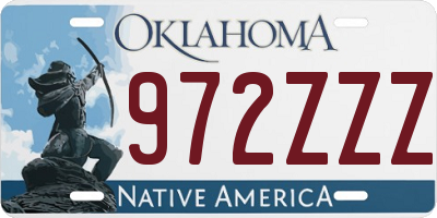 OK license plate 972ZZZ