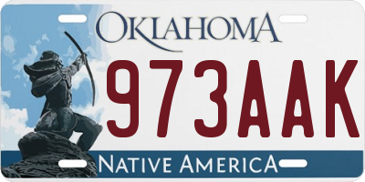 OK license plate 973AAK